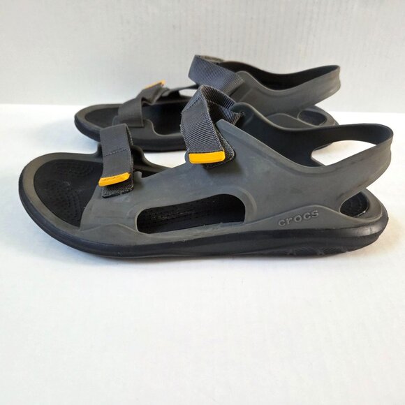 Crocs Sandals Mens 12 Gray Swiftwater Expedition Open Toe Beach Water Shoes - Picture 3 of 9